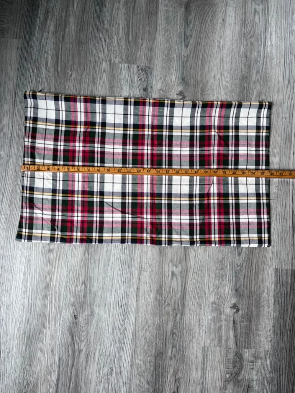 Pottery Barn Lumbar Pillow Cover Sham Cotton Linen Tartan Plaid 16 x 26